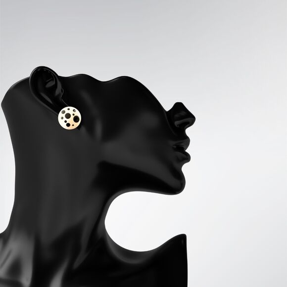 Vintage Avon 1987 Black "Polka Dots" Earrings with Cream Base | Retro | NIB - Picture 5 of 6